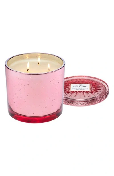 Voluspa Sparkling Rose Three-wick Grande Maison Candle In Pink