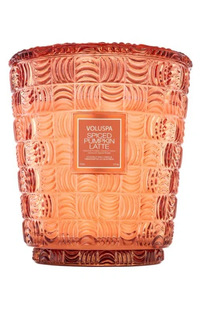 Voluspa Spice Pumpkin Latte 5-wick Hearth Candle In Orange