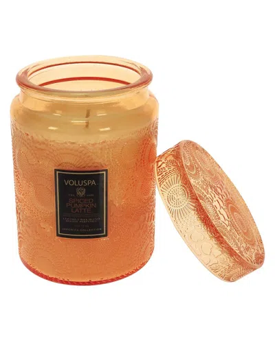 Voluspa Spiced Pumpkin Latte - Large 18oz Candle In Orange