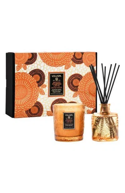 Voluspa Spiced Pumpkin Latte Demi Candle & Reed Diffuser Duo