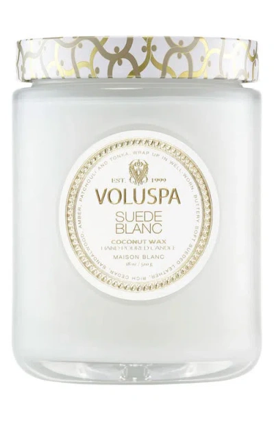 Voluspa Suede Blanc Large Jar Candle In White