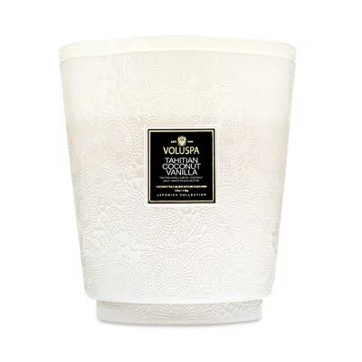Voluspa Tahitian Coconut Vanilla 5 Wick Hearth Candle In Transparent