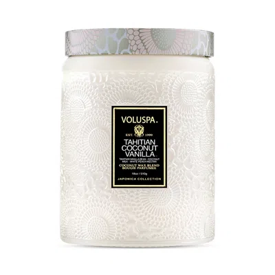 Voluspa Tahitian Coconut Vanilla Large Jar Candle In White