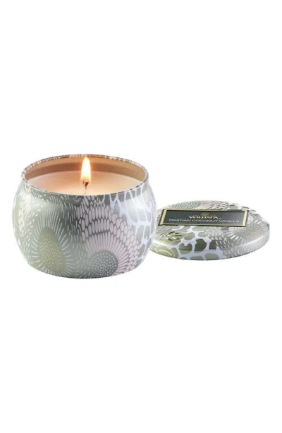 Voluspa Tahitian Coconut Vanilla Mini Tin Candle In Green