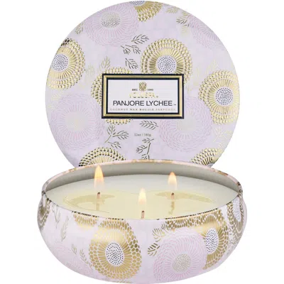 Voluspa Three-wick Tin Candle In Purple