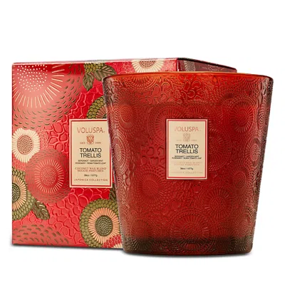 Voluspa Tomato Trellis 3 Wick Hearth Candle 38 Oz. In Red