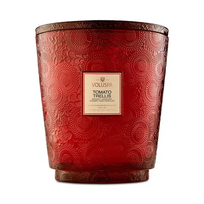 Voluspa Tomato Trellis 5 Wick Hearth Candle 123 Oz. In Red