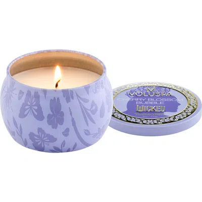 Voluspa Wicked Collection Cherry Blossom Bubble Mini Tin Candle In Blue