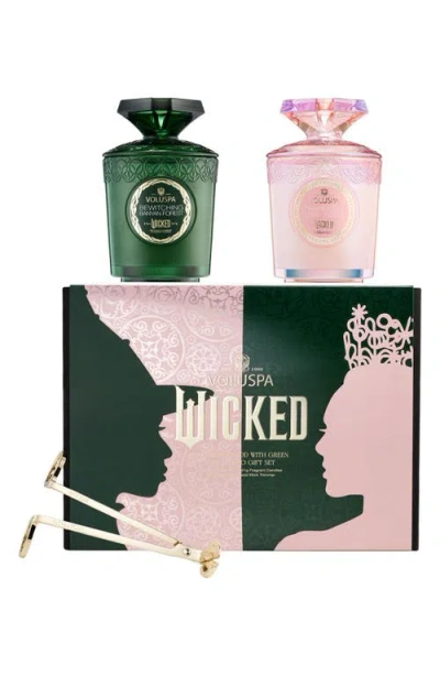 Voluspa "wicked" Pink Goes Good With Green Candle Duo