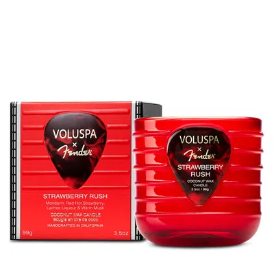 Voluspa X Fender Strawberry Rush Boxed Candle 3.5 Oz. In Red