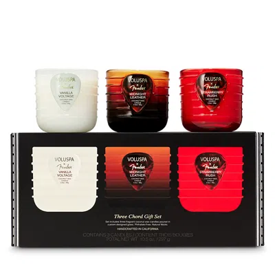 Voluspa X Fender Trio 3.5 Oz. Candle Gift Set In Black