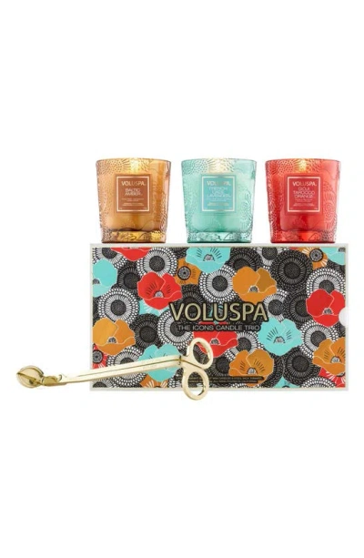 Voluspa Xxv Anniversary Gift Candles, Set Of 3 - Limited Edition In Blue Multi