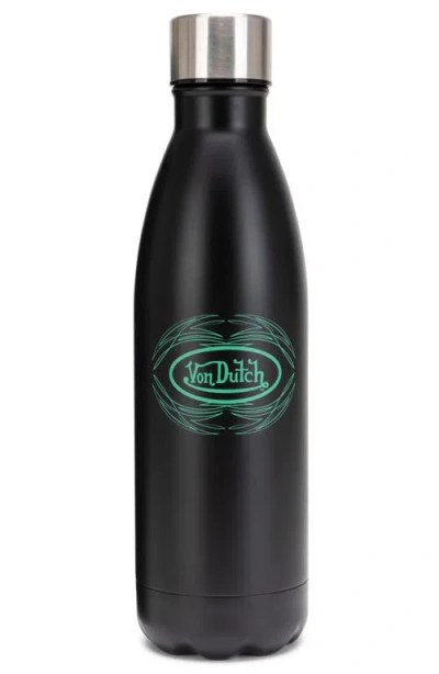 Von Dutch 24oz Hydration Double Walled Insulated Stainless Steel Bottle In Black