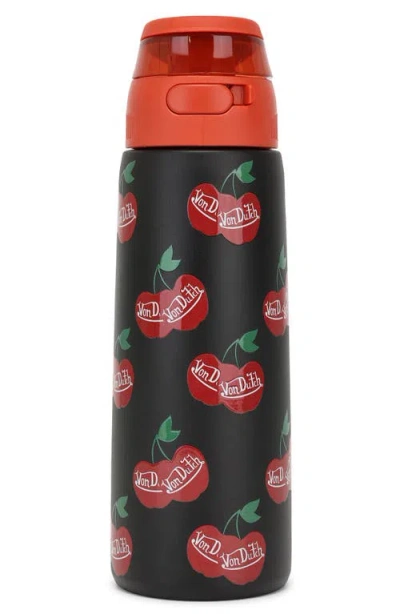 Von Dutch 26oz Iconic Y2k Double Walled Insulated Stainless Steel Bottle In Black
