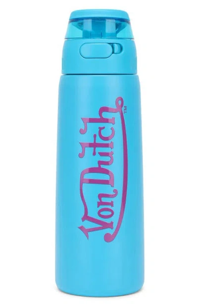 Von Dutch 26oz Iconic Y2k Double Walled Insulated Stainless Steel Bottle In Blue