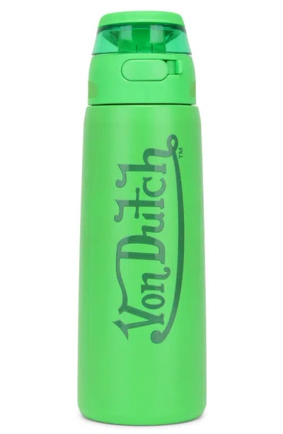 Von Dutch 26oz Iconic Y2k Double Walled Insulated Stainless Steel Bottle In Green
