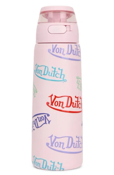 Von Dutch 26oz Iconic Y2k Double Walled Insulated Stainless Steel Bottle In Pink