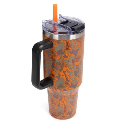 Von Dutch 40oz Camoscope Double Walled Insulated Stainless Steel Tumbler In Orange