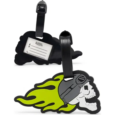 Von Dutch American Heritage 2-piece Suitcase Id Tag Set With Adjustable Straps In Multi