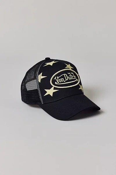 Von Dutch Americana Trucker Hat In Black/white, Women's At Urban Outfitters In Multi