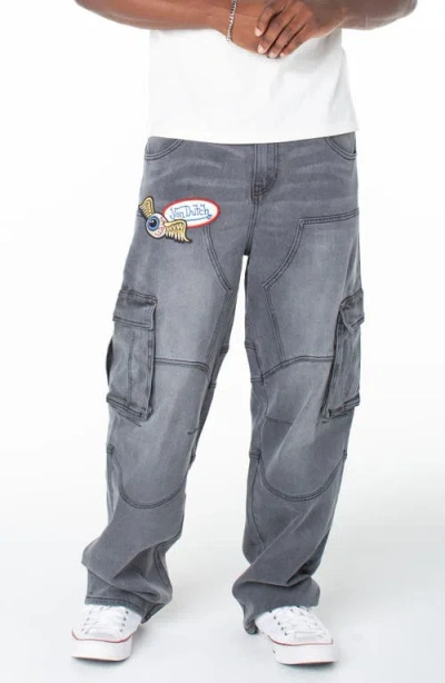 Von Dutch Baggy Straight Carpenter Cargo Hunter Pant In Gray