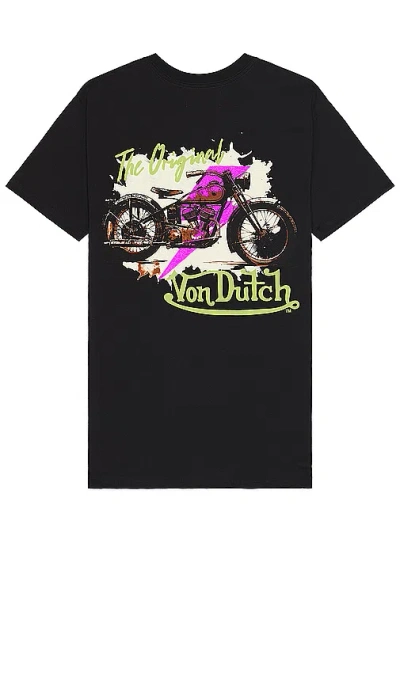 Von Dutch Biker Shop Graphic Tee In Black