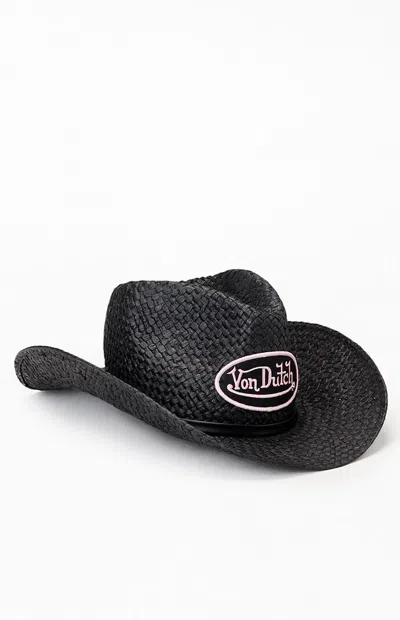 Von Dutch Black Straw Cowboy Hat