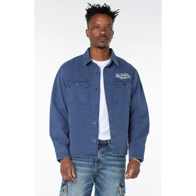 Von Dutch Canvas Shacket In Blue