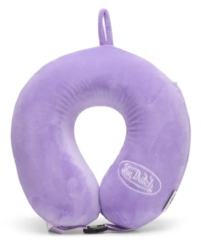 Von Dutch Classic Memory Foam 11" Travel Neck Pillow In Purple