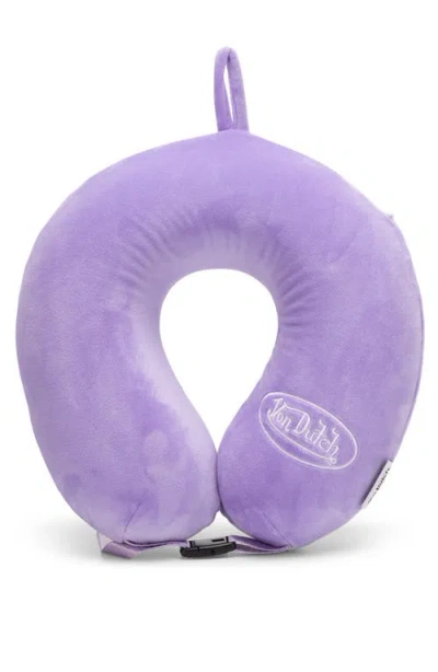 Von Dutch Classic Memory Foam Travel Neck Pillow In Purple