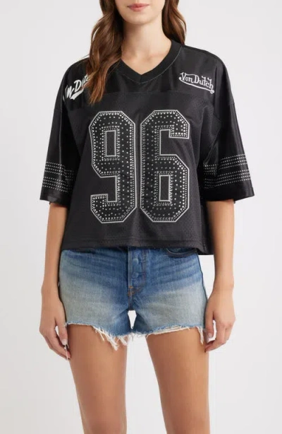 Von Dutch Cropped Football Jersey In Black