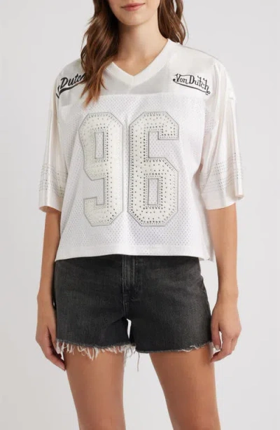 Von Dutch Cropped Football Jersey In White