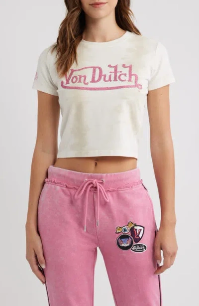 Von Dutch Crystal Logo Short Sleeve Baby Tee In Multi