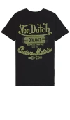 Von Dutch Custom Motors Graphic Tee In Black & Dark Green