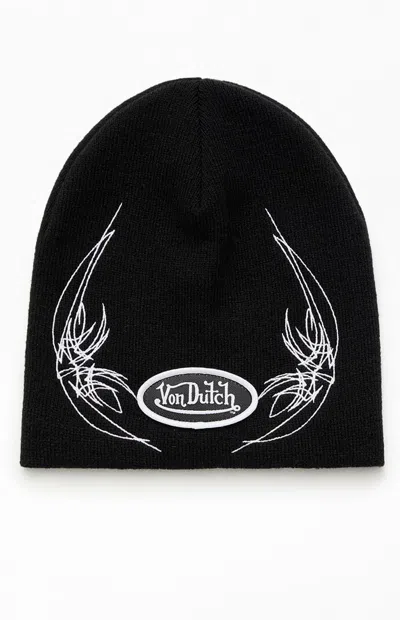 Von Dutch Doberpin Beanie In Black/white In Multi