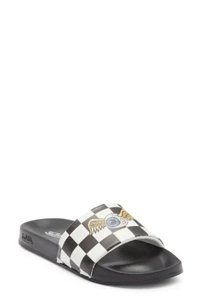 Von Dutch Domino Slide Sandal In Black