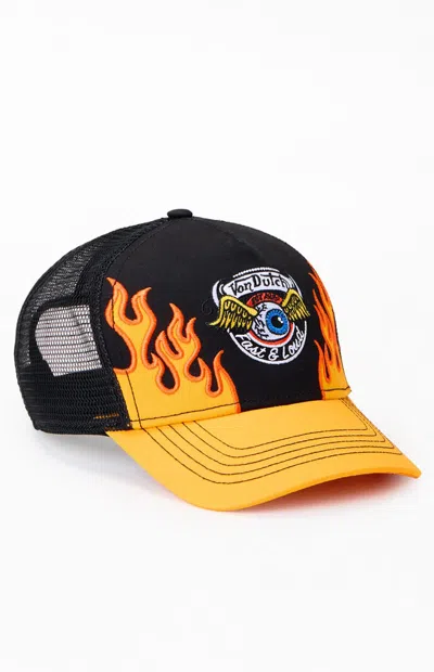 Von Dutch Flames Trucker Hat In Black