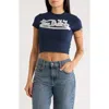 Von Dutch Graphic Logo Baby Tee In Blue