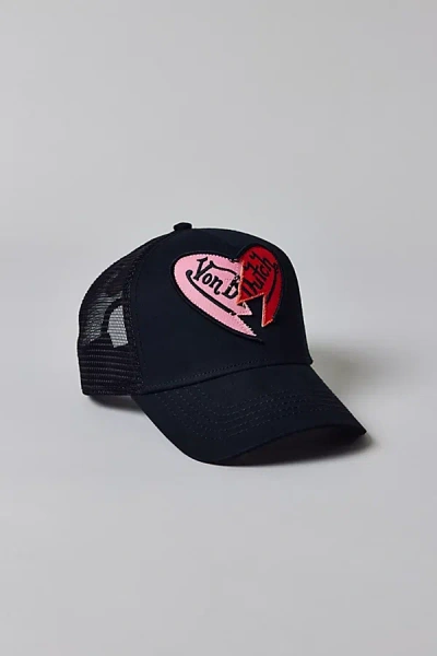 Von Dutch Heartbreaker Trucker Hat In Black, Women's At Urban Outfitters