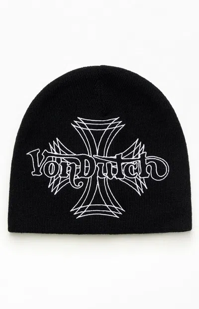 Von Dutch Iron Logo Beanie In Black