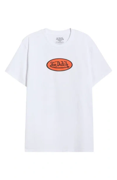 Von Dutch Logo Cotton Blend Graphic T-shirt In White