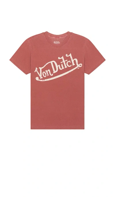 Von Dutch Logo Tee In Pink