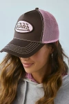 Von Dutch Logo Trucker Hat In Brown/pink, Women's At Urban Outfitters