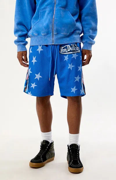 Von Dutch Men's Flag Mesh Shorts In Blue