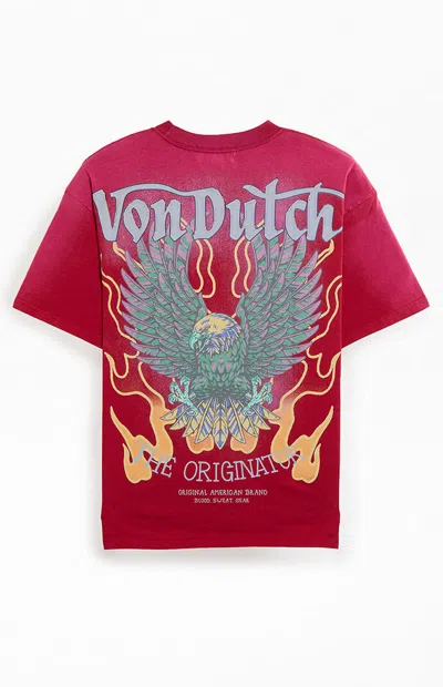 Von Dutch Men's Logo Boxy Pocket T-shirt In Red