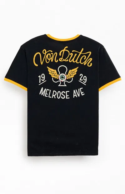 Von Dutch Men's Melrose Ringer T-shirt In Washed Black
