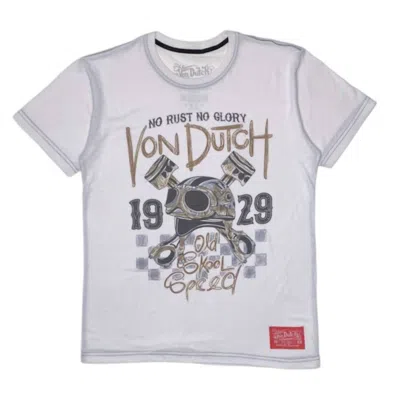 Von Dutch Men's Old Skool T-shirt In Snow Warm In Multi