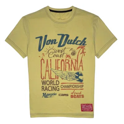 Von Dutch Men's West Coast T-shirt In Cali Sun In Yellow