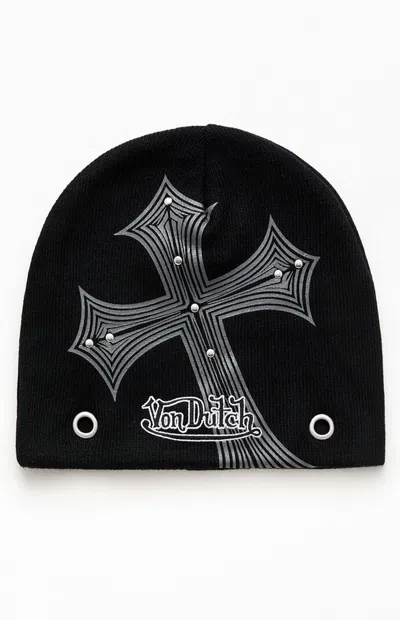 Von Dutch No Saints Studded Beanie In Black