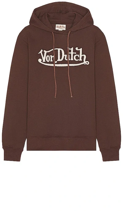 Von Dutch Oversized Hoodie In Brown